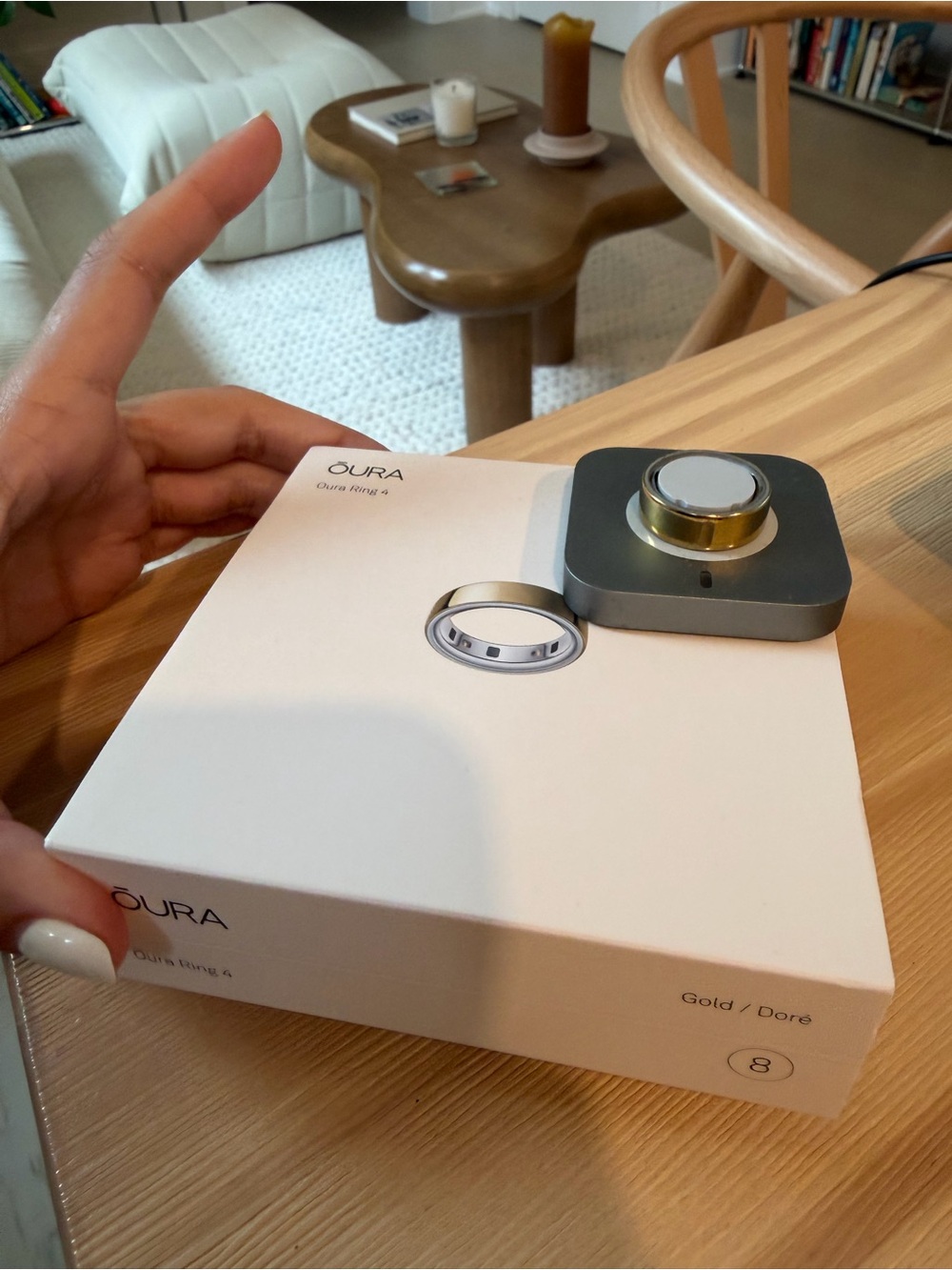 Oura Ring 4 in size 8 and in gold